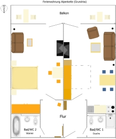 Grundriss der Ferienwohnung